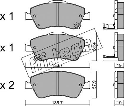 Fri.Tech. 810.0 - Bremžu uzliku kompl., Disku bremzes www.autospares.lv