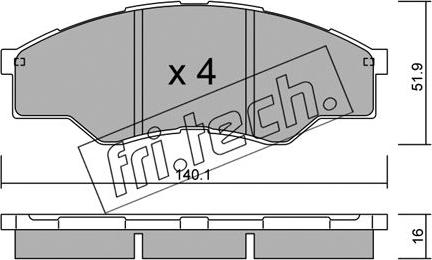 Fri.Tech. 813.0 - Bremžu uzliku kompl., Disku bremzes www.autospares.lv