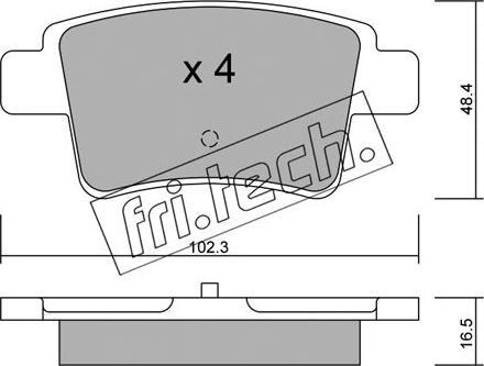 Fri.Tech. 817.0 - Bremžu uzliku kompl., Disku bremzes www.autospares.lv