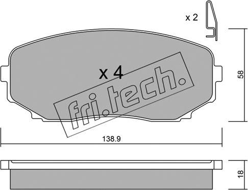 Fri.Tech. 889.0 - Brake Pad Set, disc brake www.autospares.lv