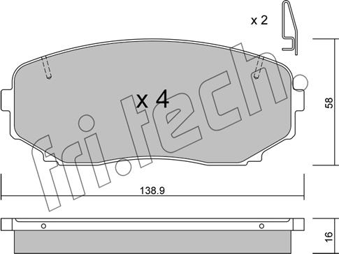 Fri.Tech. 889.1 - Bremžu uzliku kompl., Disku bremzes www.autospares.lv