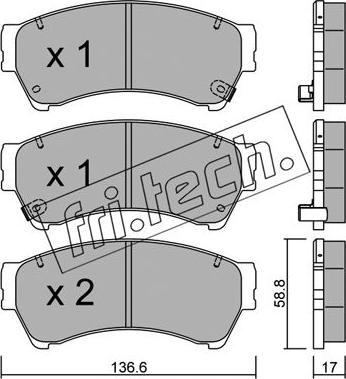 Fri.Tech. 886.0 - Bremžu uzliku kompl., Disku bremzes www.autospares.lv