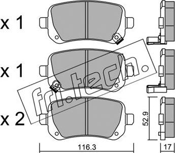 Fri.Tech. 881.0 - Bremžu uzliku kompl., Disku bremzes www.autospares.lv