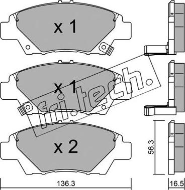 Fri.Tech. 882.0 - Bremžu uzliku kompl., Disku bremzes www.autospares.lv