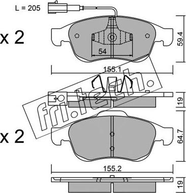 Fri.Tech. 833.1 - Bremžu uzliku kompl., Disku bremzes autospares.lv