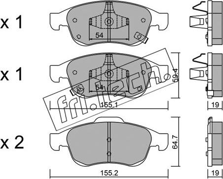 Fri.Tech. 833.2 - Bremžu uzliku kompl., Disku bremzes www.autospares.lv