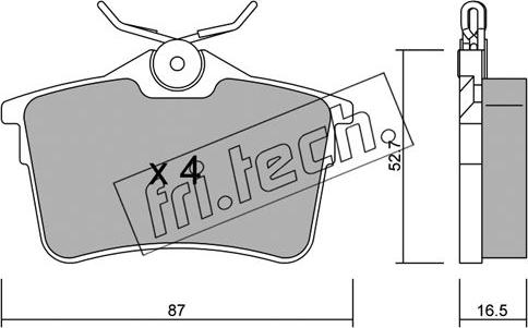 Fri.Tech. 832.0 - Bremžu uzliku kompl., Disku bremzes www.autospares.lv