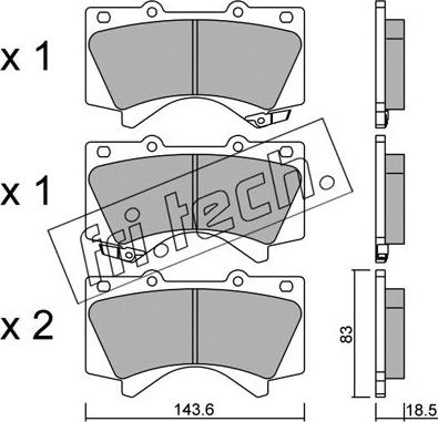 Fri.Tech. 837.0 - Brake Pad Set, disc brake www.autospares.lv