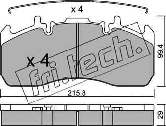 Fri.Tech. 824.0 - Bremžu uzliku kompl., Disku bremzes www.autospares.lv