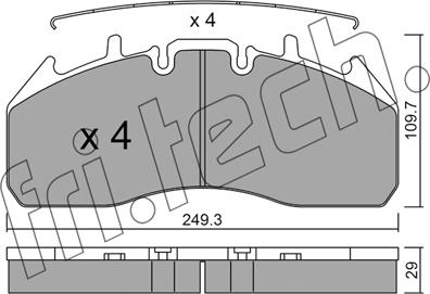 Fri.Tech. 825.0 - Bremžu uzliku kompl., Disku bremzes www.autospares.lv