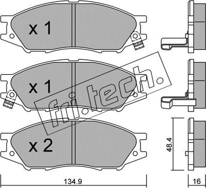 Fri.Tech. 826.0 - Тормозные колодки, дисковые, комплект www.autospares.lv