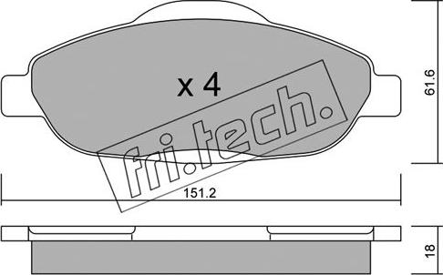 Fri.Tech. 820.0 - Bremžu uzliku kompl., Disku bremzes autospares.lv