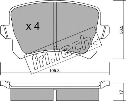 Fri.Tech. 822.0 - Bremžu uzliku kompl., Disku bremzes autospares.lv