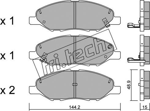 Fri.Tech. 827.0 - Bremžu uzliku kompl., Disku bremzes www.autospares.lv