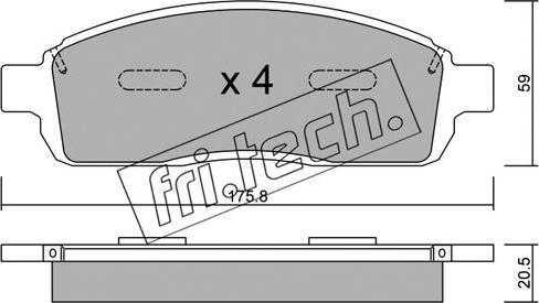 Fri.Tech. 876.0 - Bremžu uzliku kompl., Disku bremzes www.autospares.lv