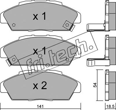 Fri.Tech. 394.0 - Тормозные колодки, дисковые, комплект www.autospares.lv