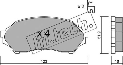 Fri.Tech. 396.0 - Bremžu uzliku kompl., Disku bremzes autospares.lv