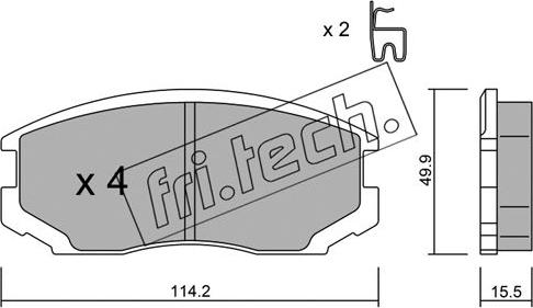 Fri.Tech. 391.0 - Bremžu uzliku kompl., Disku bremzes autospares.lv