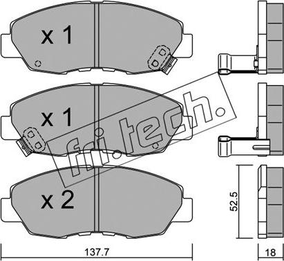 Fri.Tech. 393.0 - Тормозные колодки, дисковые, комплект www.autospares.lv