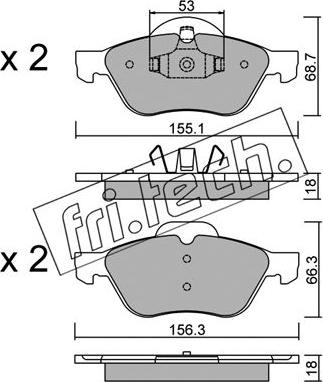 Fri.Tech. 344.0 - Bremžu uzliku kompl., Disku bremzes autospares.lv