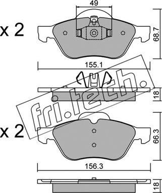 Fri.Tech. 344.1 - Bremžu uzliku kompl., Disku bremzes autospares.lv