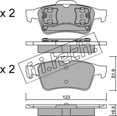 Fri.Tech. 346.0 - Тормозные колодки, дисковые, комплект www.autospares.lv