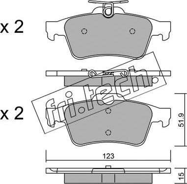 Fri.Tech. 346.3 - Тормозные колодки, дисковые, комплект www.autospares.lv