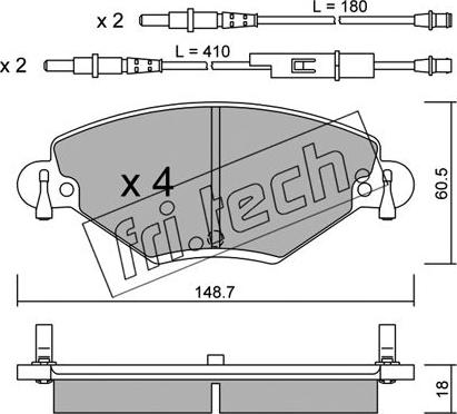 Fri.Tech. 340.0 - Bremžu uzliku kompl., Disku bremzes www.autospares.lv