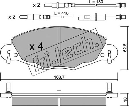 Fri.Tech. 341.0 - Bremžu uzliku kompl., Disku bremzes autospares.lv