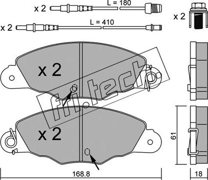 Fri.Tech. 343.0 - Тормозные колодки, дисковые, комплект www.autospares.lv