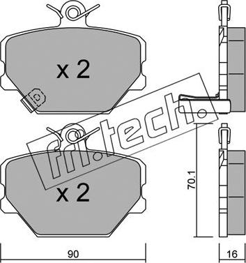 Fri.Tech. 350.0 - Тормозные колодки, дисковые, комплект www.autospares.lv