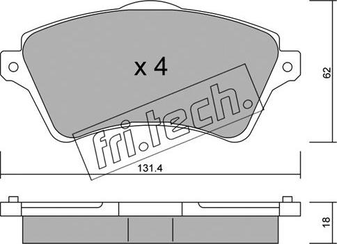 Fri.Tech. 358.0 - Bremžu uzliku kompl., Disku bremzes www.autospares.lv