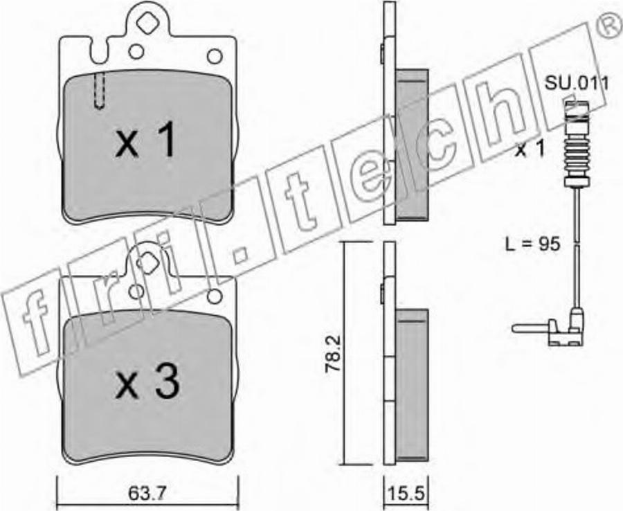 Fri.Tech. 3530W - Bremžu uzliku kompl., Disku bremzes www.autospares.lv