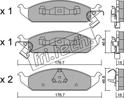 Fri.Tech. 364.0 - Bremžu uzliku kompl., Disku bremzes www.autospares.lv