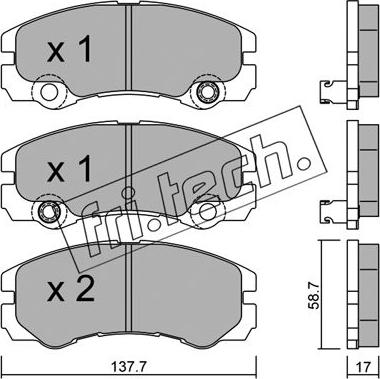 Fri.Tech. 366.1 - Bremžu uzliku kompl., Disku bremzes www.autospares.lv