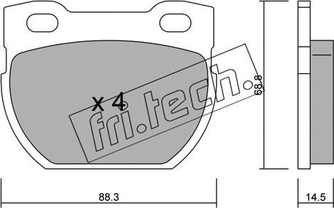 Fri.Tech. 363.0 - Bremžu uzliku kompl., Disku bremzes www.autospares.lv