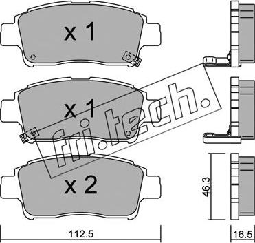 Fri.Tech. 301.0 - Brake Pad Set, disc brake www.autospares.lv