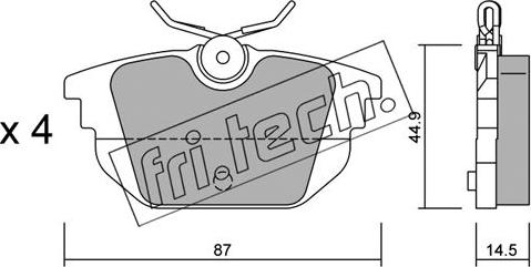 Fri.Tech. 308.0 - Bremžu uzliku kompl., Disku bremzes www.autospares.lv