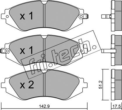 Fri.Tech. 303.0 - Тормозные колодки, дисковые, комплект www.autospares.lv