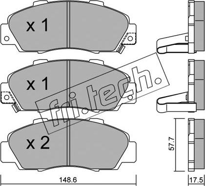 Fri.Tech. 307.0 - Тормозные колодки, дисковые, комплект www.autospares.lv