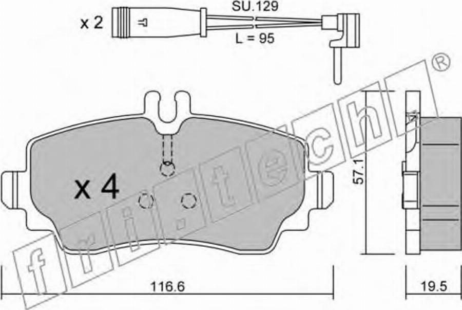 Fri.Tech. 319.1W - Bremžu uzliku kompl., Disku bremzes www.autospares.lv