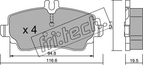 Fri.Tech. 319.1 - Brake Pad Set, disc brake autospares.lv