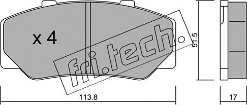 Fri.Tech. 317.0 - Тормозные колодки, дисковые, комплект www.autospares.lv