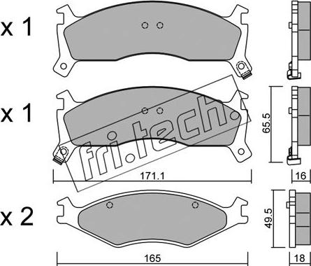 Fri.Tech. 384.0 - Bremžu uzliku kompl., Disku bremzes autospares.lv