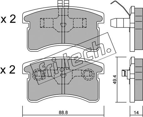 Fri.Tech. 387.0 - Bremžu uzliku kompl., Disku bremzes www.autospares.lv