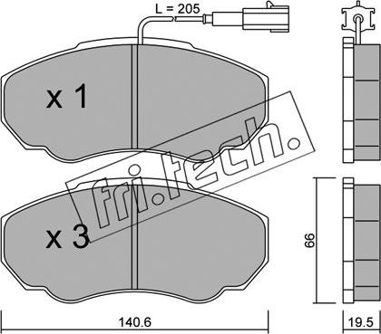 Fri.Tech. 334.0 - Тормозные колодки, дисковые, комплект www.autospares.lv