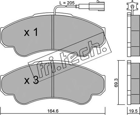 Fri.Tech. 335.0 - Brake Pad Set, disc brake www.autospares.lv