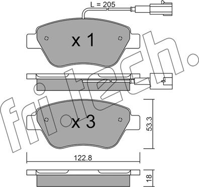 Fri.Tech. 330.0 - Тормозные колодки, дисковые, комплект www.autospares.lv