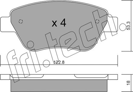 Fri.Tech. 330.1 - Тормозные колодки, дисковые, комплект www.autospares.lv