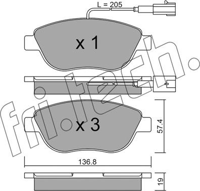 Fri.Tech. 331.0 - Тормозные колодки, дисковые, комплект www.autospares.lv